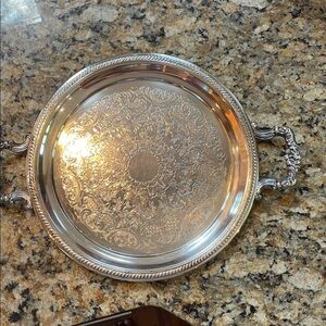 Source Unknown Ornate Silver Tray
